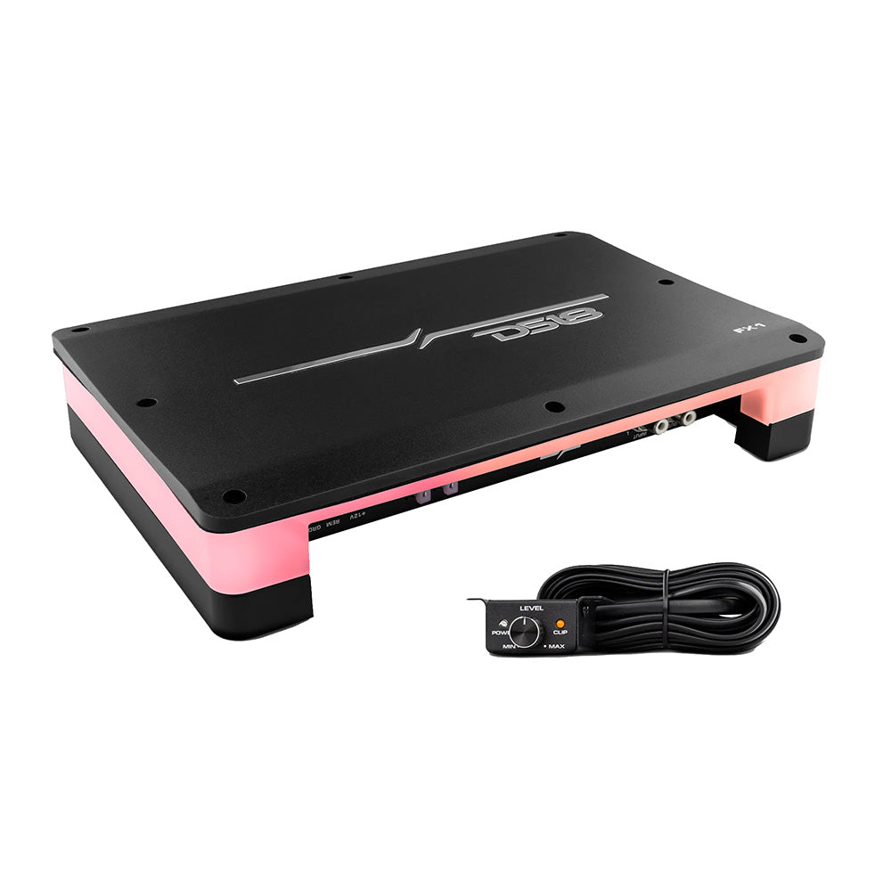 DS18 FlushSurface Mount 1Channel Monoblock Class D Amplifier wAcrylic Cover 1x900W RMS 1 Ohm FX1