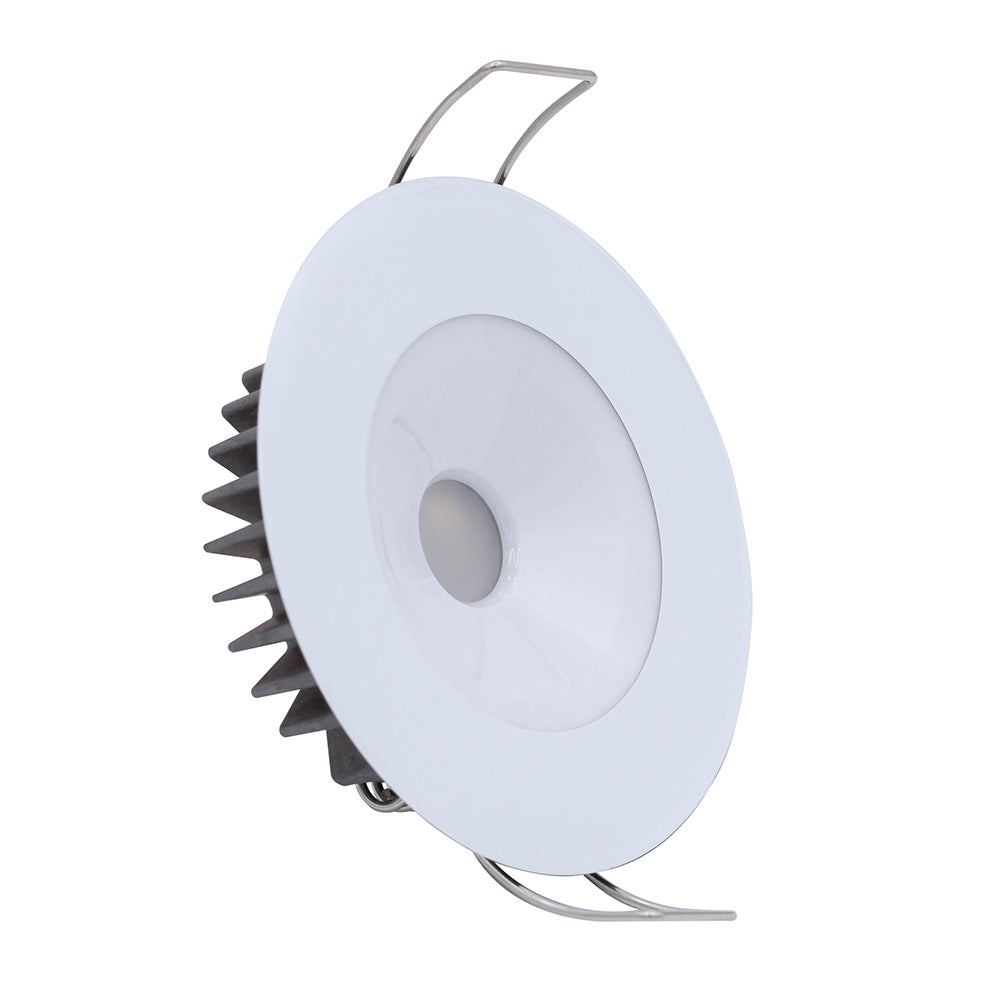 Lumitec Illusion Flush Mount LED Down Light Warm White Dimming White Housing 117129