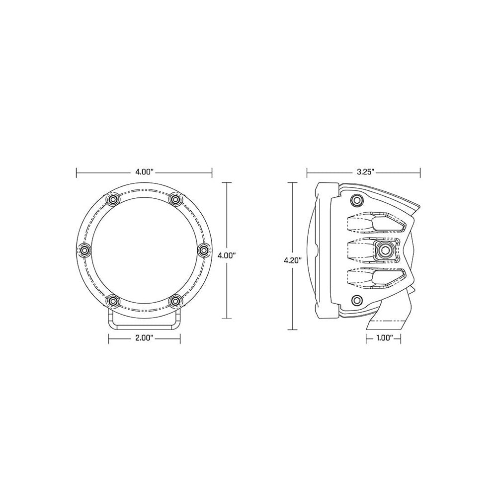 RIGID Industries 360Series RGBW 4 Offroad Lamp Diffused Beam wRGBW Backlight Pods Set of 2 36400