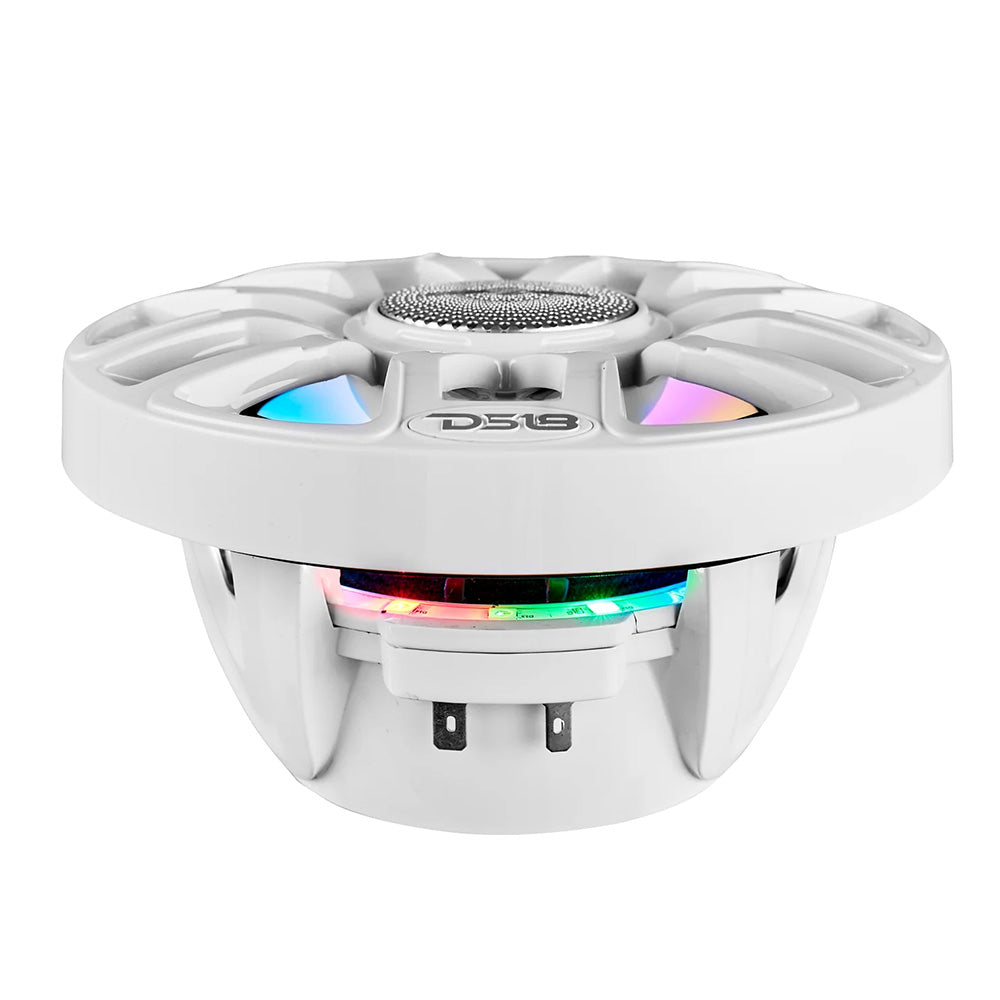 DS18 8 2Way Coaxial Marine Speakers wDigital LED Lights Bullet Tweeter White 175W 4Ohm NXLIQ8WH