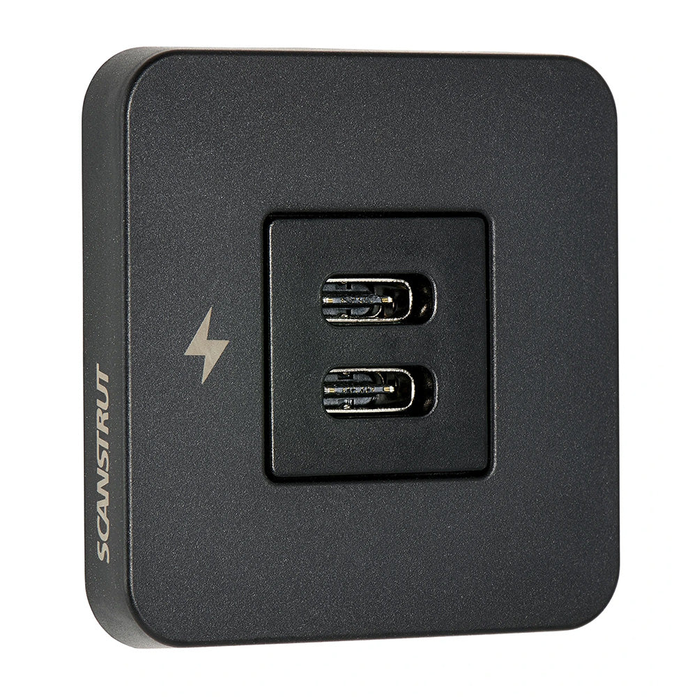 Scanstrut TILE USBC Interior Charging Socket 1224V Black Bezel SCTILE20