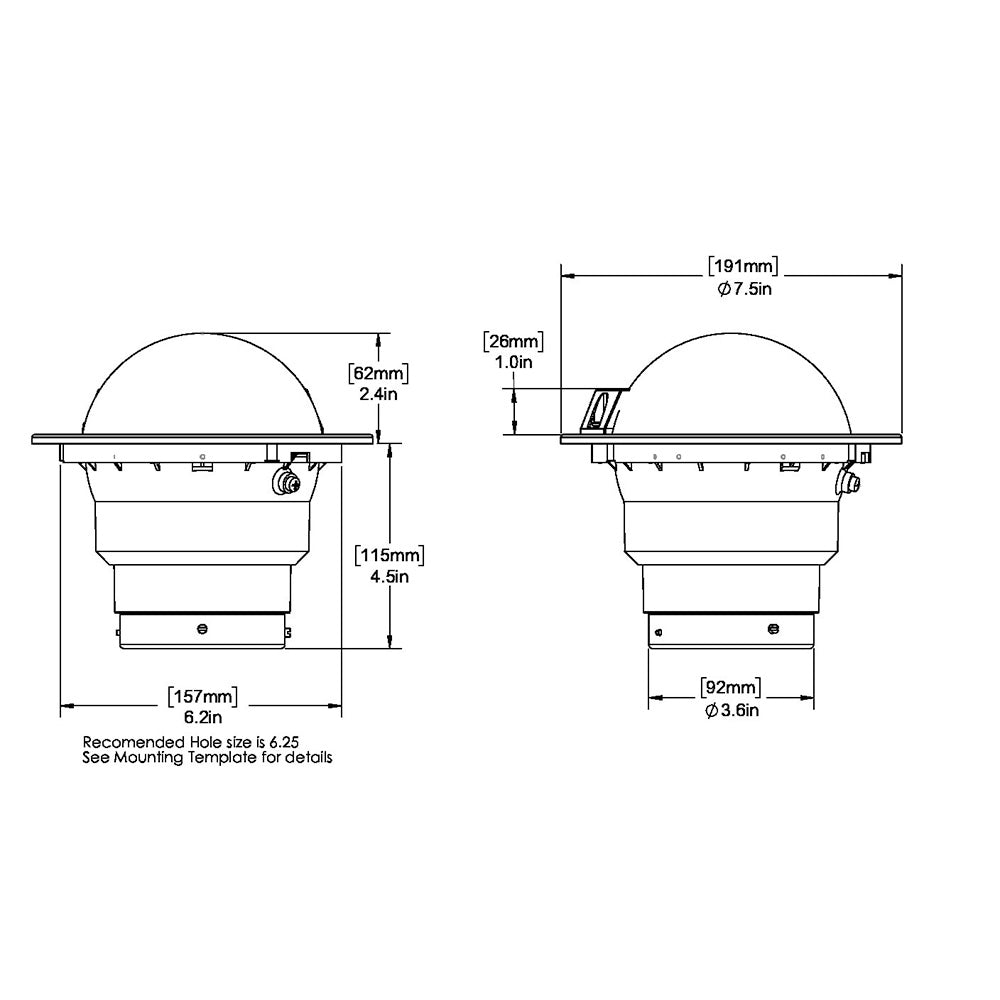 Ritchie SS5000W SuperSport Compass Flush Mount White SS5000W