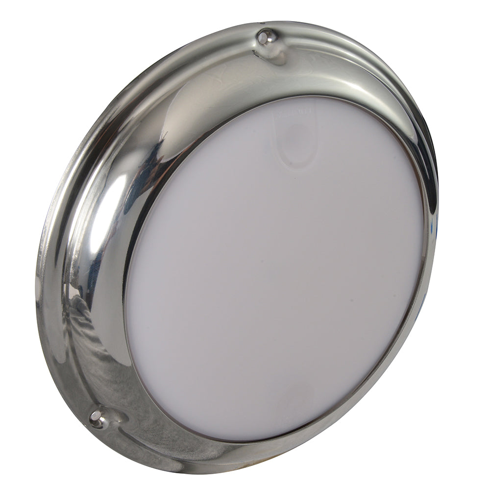 Lumitec TouchDome Dome Light Polished SS Finish 2Color WhiteBlue Dimming 101097