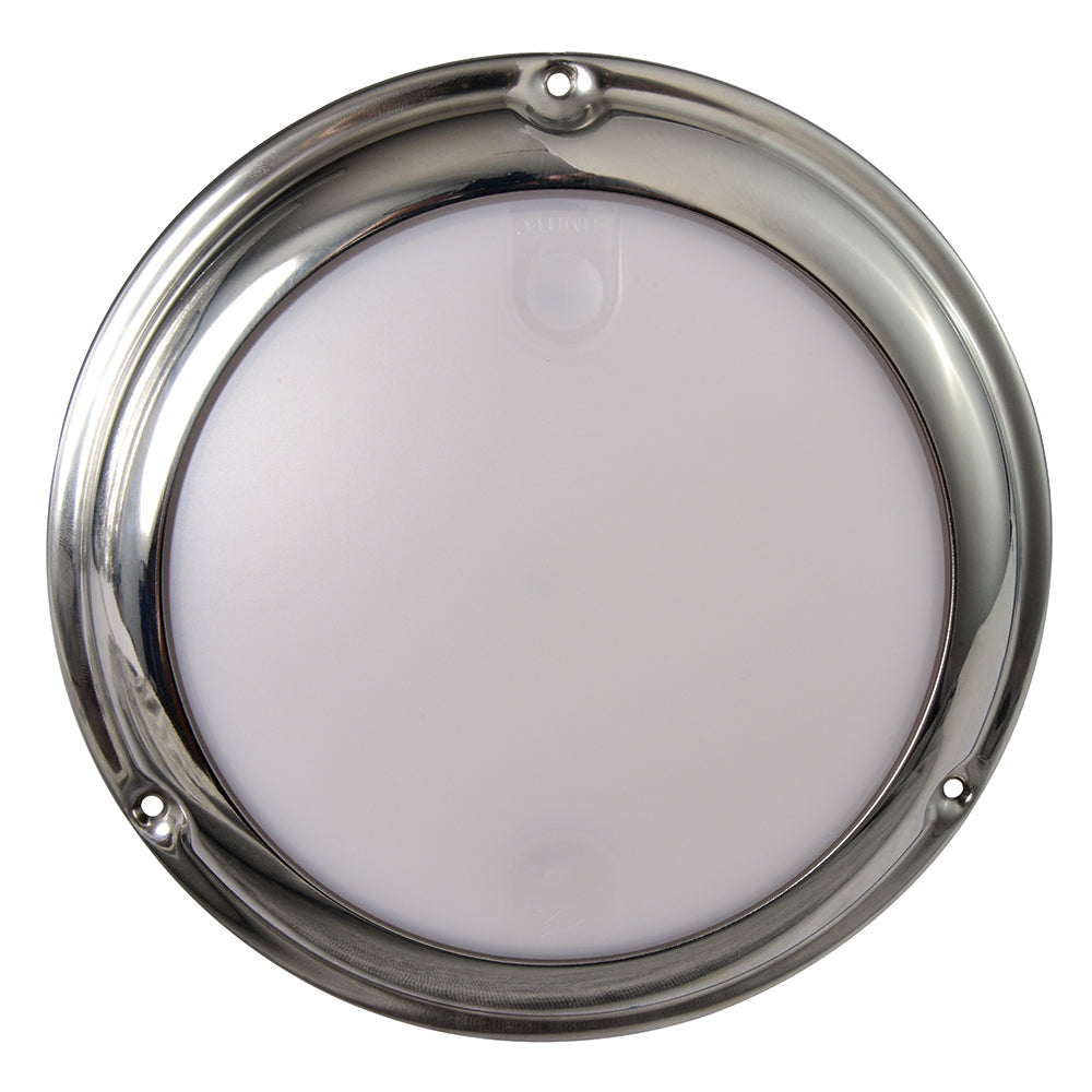 Lumitec TouchDome Dome Light Polished SS Finish 2Color WhiteBlue Dimming 101097