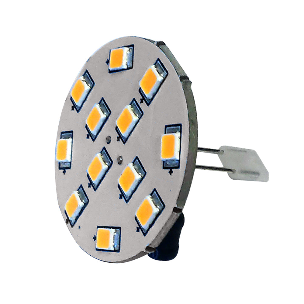 Lunasea G4 10 Back Pin LED Light Bulb 12VAC or 1030VDC2W140 Lumens Warm White LLB21UW2100