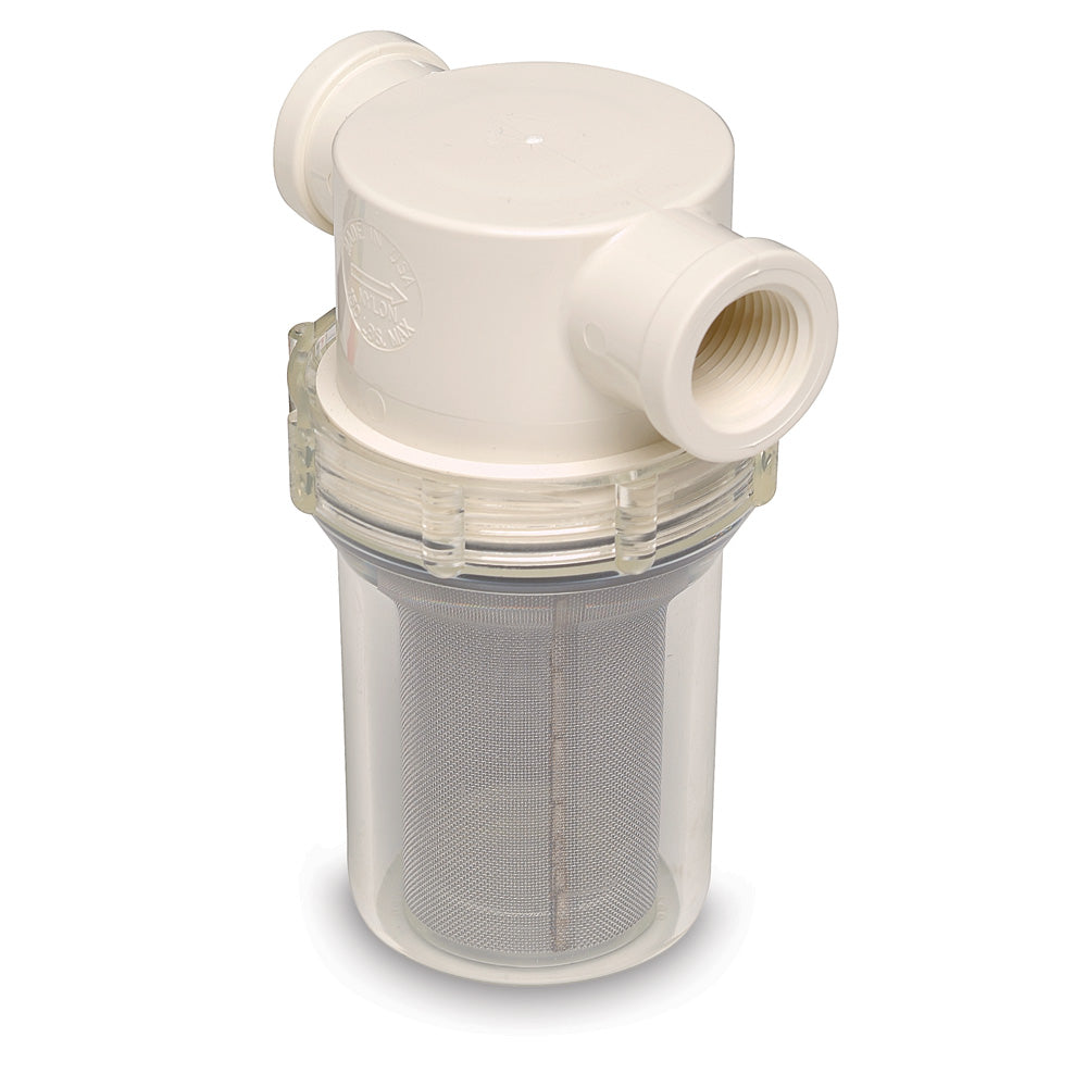 Shurflo by Pentair 34 Raw Water Strainer wBracket Fittings 50 Mesh Screen 25322101