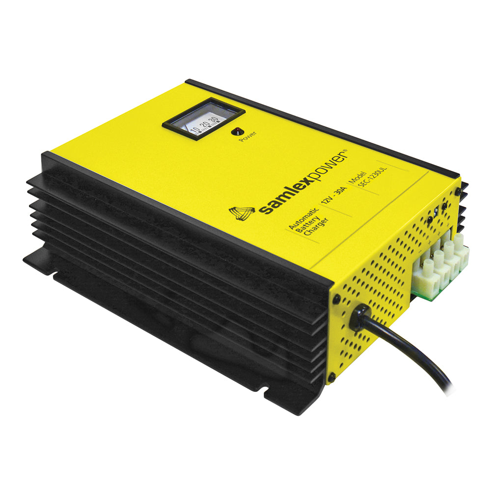 Samlex 30A Battery Charger 12V 3Bank 3Stage wDip Switch Lugs SEC1230UL