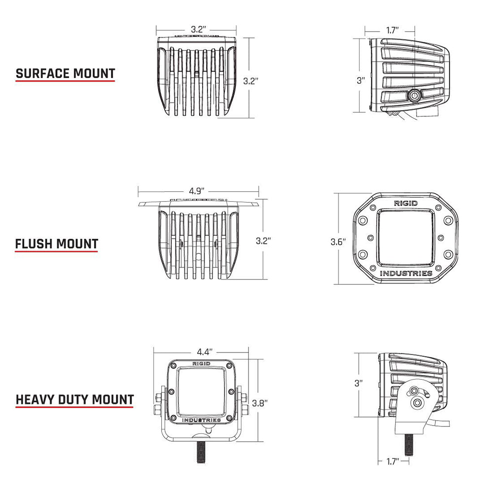 RIGID Industries DSeries PRO SpecterDriving LED Pair Black 502313