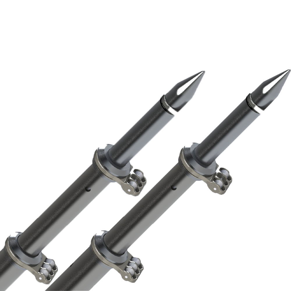 TACO 18 Deluxe Outrigger Poles wRollers SilverBlack OT0318HDBKA