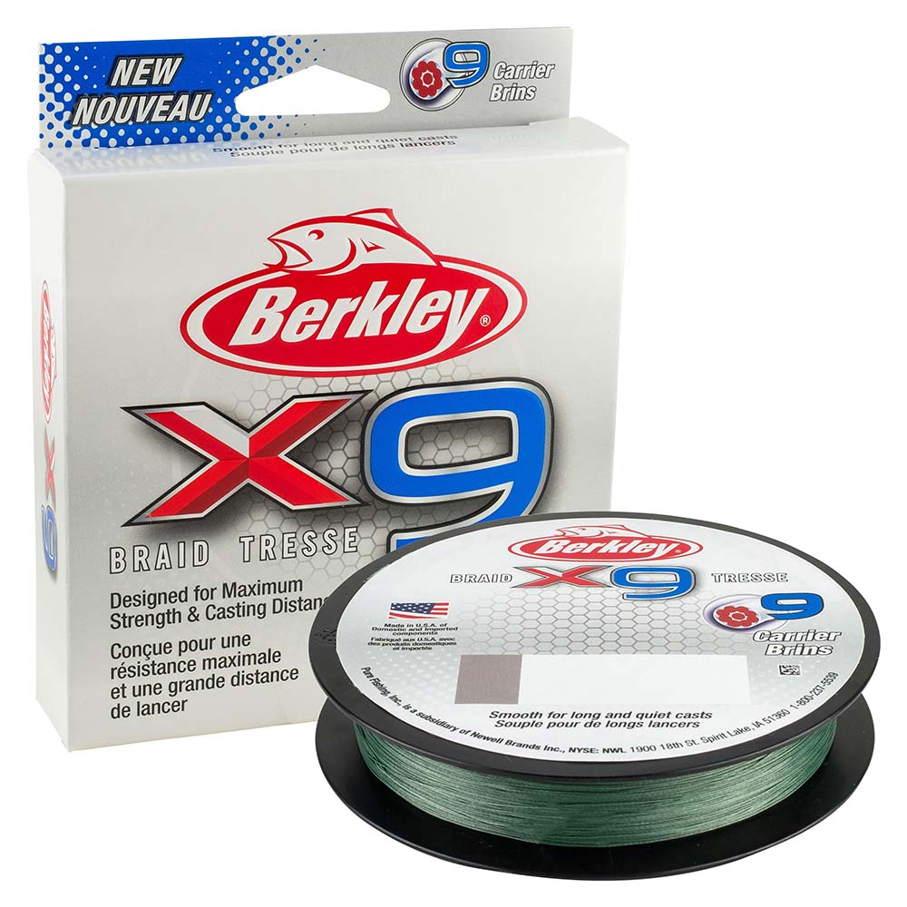 Berkley x9 Braid LowVis Green 40lb 164 yds X9BFS4022 1486816