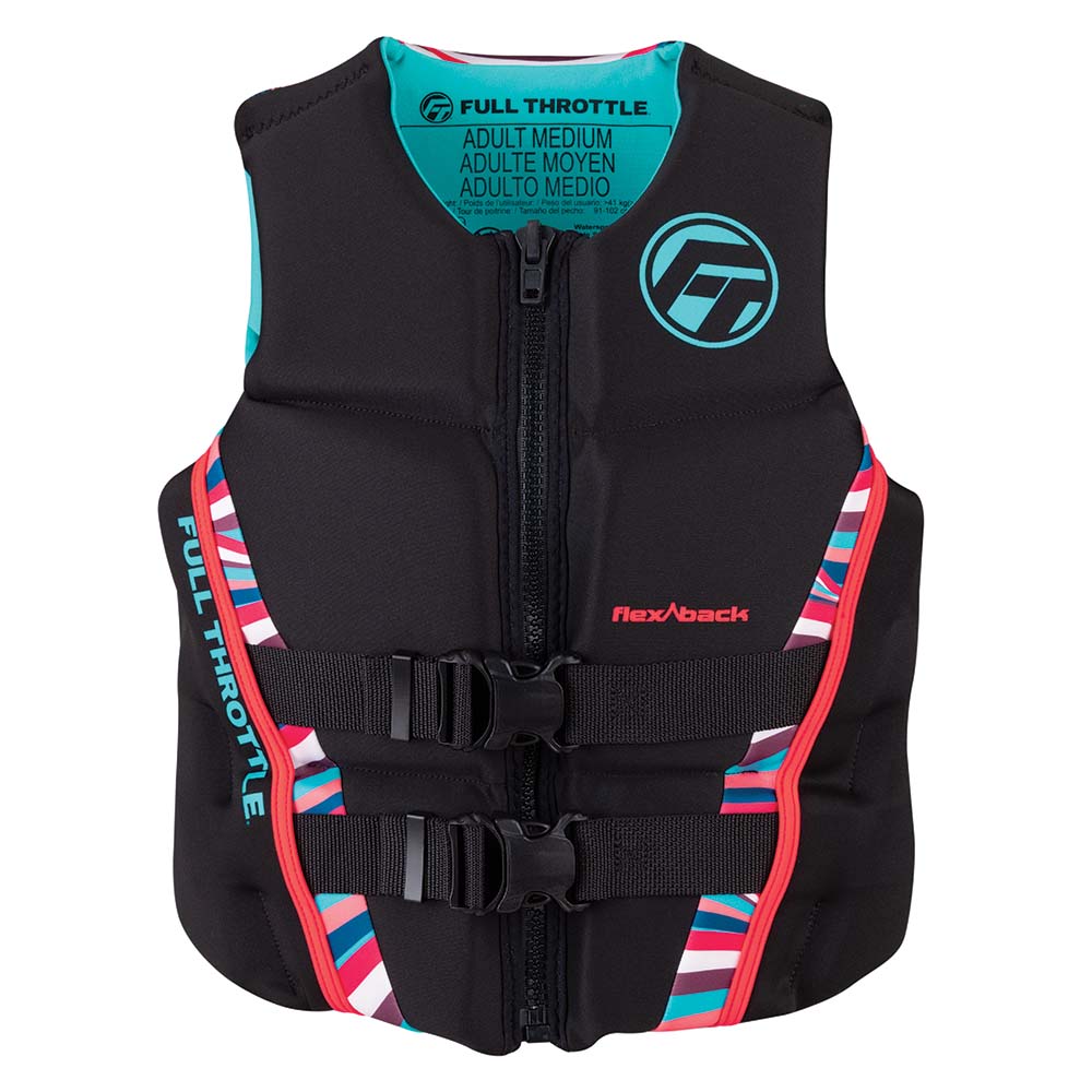 Full Throttle Womens RapidDry FlexBack Life Jacket Womens XS PinkBlack 14250010581022