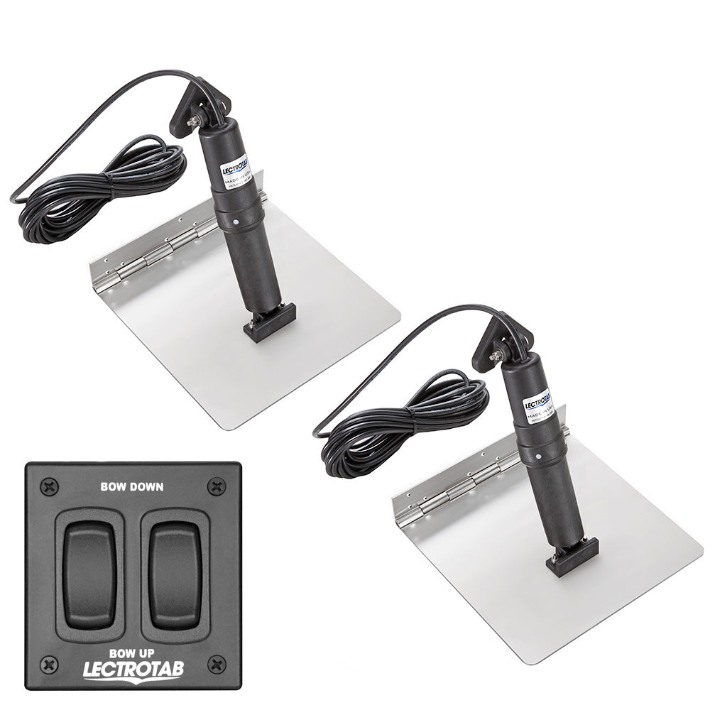 Lectrotab XKA Stainless Steel Trim Tab Kit wRocker Switch 9 x 18 XKAF9X18