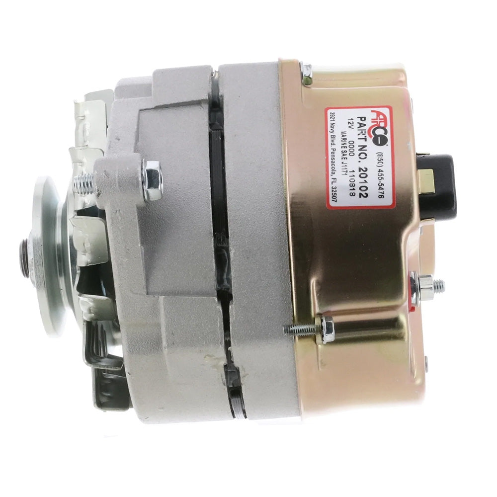 ARCO Marine Premium Replacement Alternator wSingle Groove Pulley 12V 70A 20102