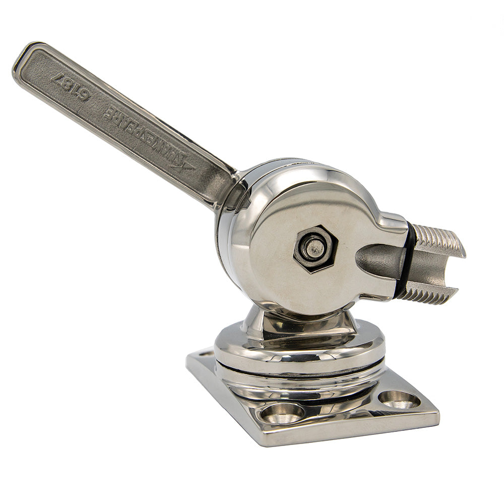 Shakespeare 6187 Sleek Compact Stainless Steel Rotatable 4Way Ratchet Mount 6187