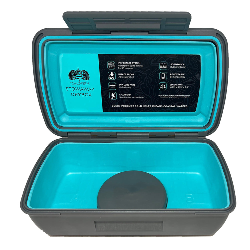 Toadfish Stowaway Dry Box wSmart Grip Cell Phone Tray Insert 1139