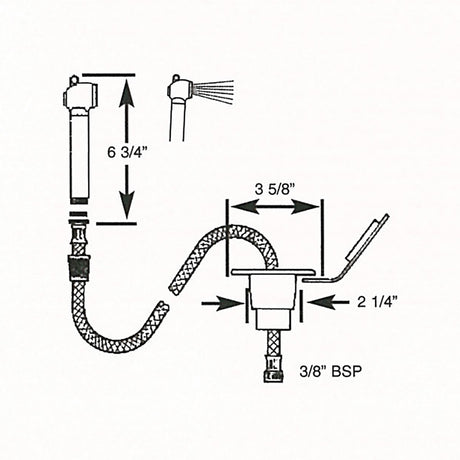 Scandvik Recessed Transom Shower w6 Hose  White 10055P