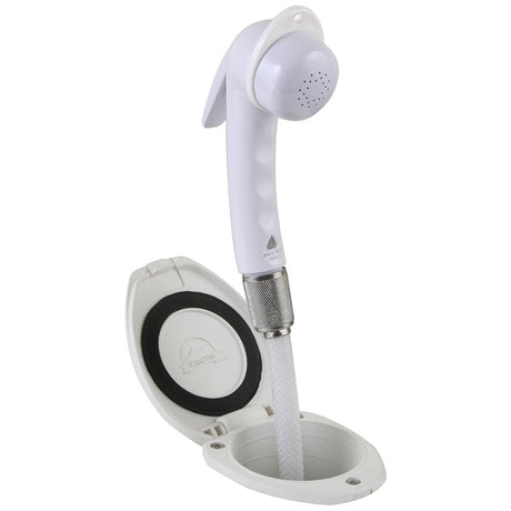 Scandvik Recessed Shower w6 White Hose  Euro Trigger Sprayer 12107P