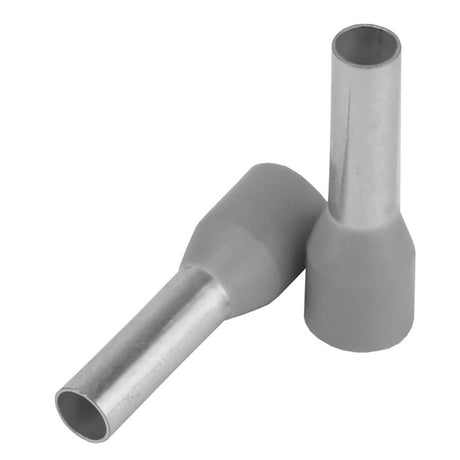Pacer Grey 12 AWG Wire Ferrule  10mm Length  25 Pack TFRL1210MM25