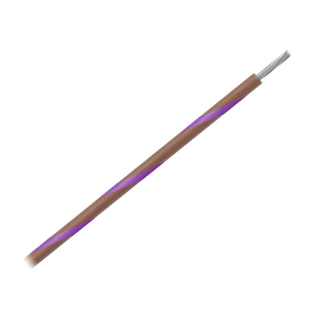 Pacer 16 AWG Gauge Striped Marine Wire 500 Spool  Brown wViolet Stripe WUL16BR7500