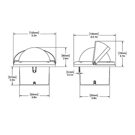 Ritchie HF743 Helmsman Combidial Compass  Flush Mount  Black HF743