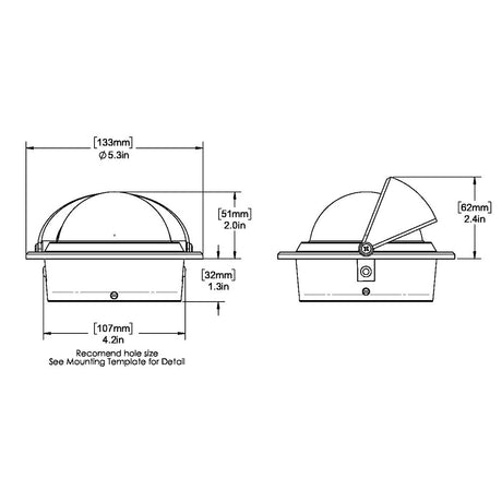 Ritchie F83 Voyager Compass  Flush Mount  Black F83