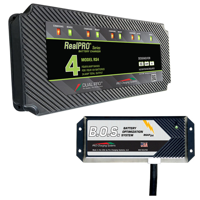 Dual Pro RS4 4 Bank Battery Charger w3 Bank BOS RS4BOS12V3