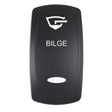 Pacer Actuator  BILGE fV Series Contura Switches  Black  Laser Etched TopBottom Light EV2LEBLG