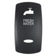 Pacer Actuator  FRESH WATER fV Series Contura Switches  Black  Laser Etched TopBottom Light EV2LEFRSH