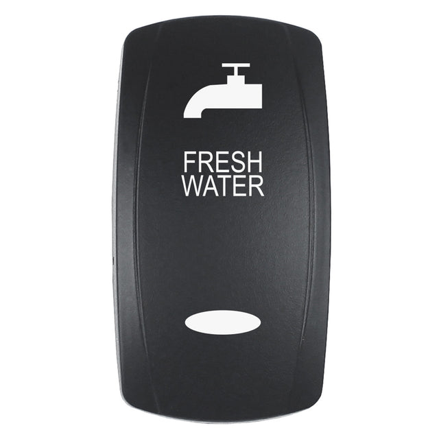 Pacer Actuator  FRESH WATER fV Series Contura Switches  Black  Laser Etched TopBottom Light EV2LEFRSH