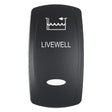 Pacer Actuator  LIVEWELL fV Series Contura Switches  Black  Laser Etched TopBottom Light EV2LELVWL