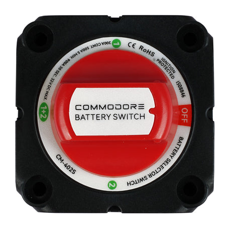 Commodore 4Position Compact Dual Battery Selector Switch CM402S