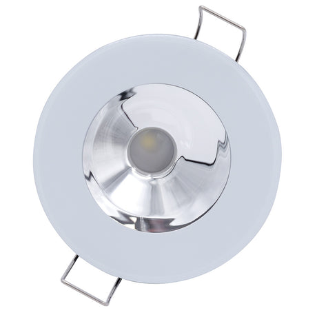 Lumitec Illusion Flush Mount LED Down Light  Spectrum RGBW  Warm White  White Housing  Chrome Reflector 117135