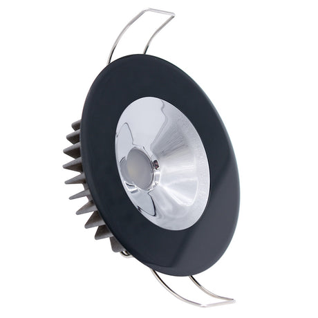 Lumitec Illusion Flush Mount LED Down Light  White  NonDimming  Black Housing  Chrome Reflector 117163