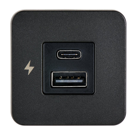 Scanstrut TILE USBAUSBC Interior Charging Socket  1224V  Black Bezel SCTILE10