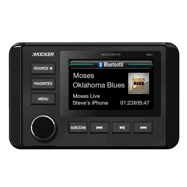 KICKER KMC4 WeatherResistant GaugeStyle Media Center wBluetooth 51KMC4