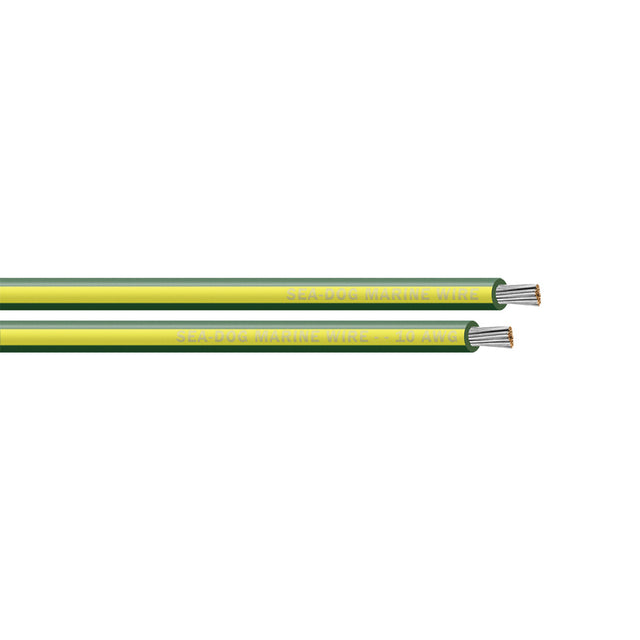 SeaDog 10 AWG GreenYellow Stripe Primary Wire  250 8010144