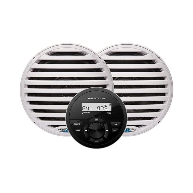 Aquatic AV GS2 Gauge Stereo  Pair of EC651 65 White Speakers CK303