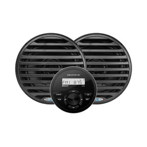 Aquatic AV GS2 Gauge Stereo  Pair of EC652 65 Black Speakers CK304