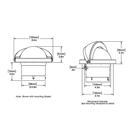 Ritchie SS2000W SuperSport Compass  Flush Mount  White SS2000W