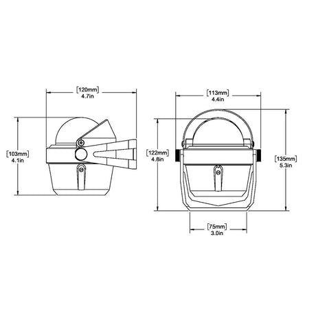 Ritchie B51W Explorer Compass  Bracket Mount  White B51W