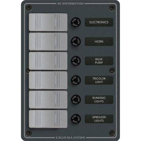 Blue Sea 8053 Slate Grey  6 Position  Vertical 8053