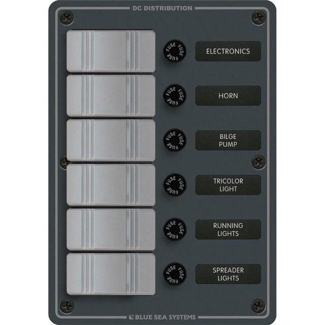 Blue Sea 8053 Slate Grey  6 Position  Vertical 8053