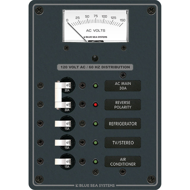 Blue Sea 8043 AC Main 3 Positions Toggle Circuit Breaker Panel  White Switches 8043