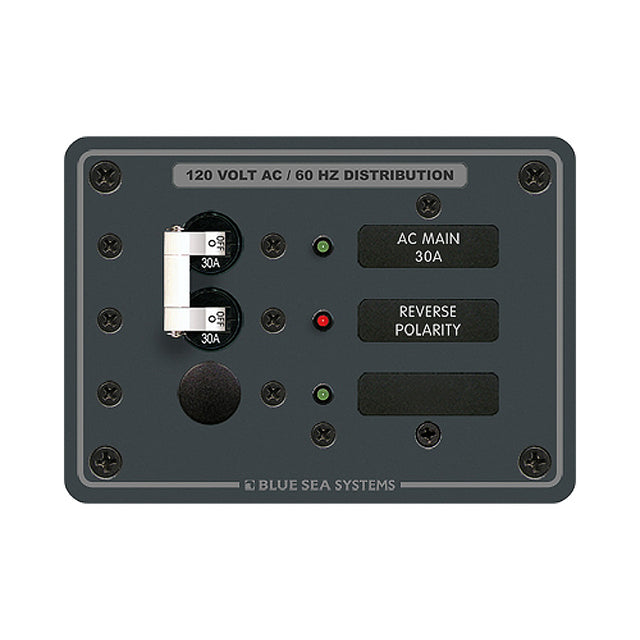 Blue Sea 8029 AC Main 1 Position Breaker Panel  White Switches 8029