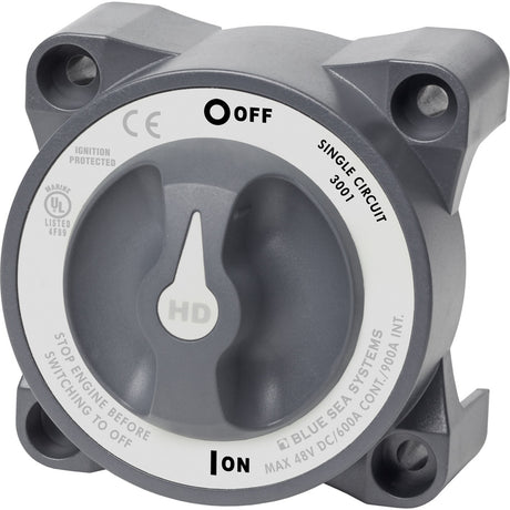 Blue Sea 3001 HDSeries Battery Switch Single Circuit ONOFF wAFD 3001
