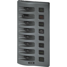 Blue Sea 4308 WeatherDeck Water Resistant Fuse Panel  8 Position  Grey 4308