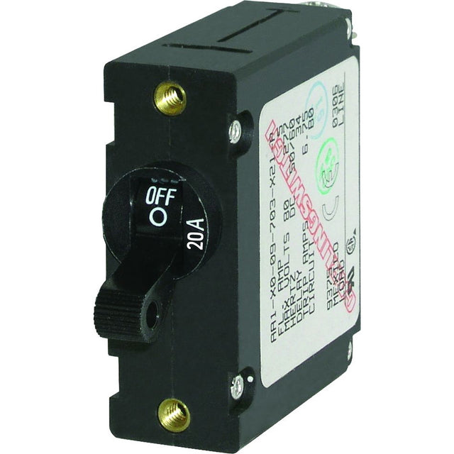 Blue Sea 7212 AC  DC Single Pole Magnetic World Circuit Breaker    20 Amp 7212