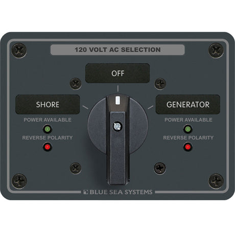 Blue Sea 8365 AC Rotary Switch Panel 65 Ampere 2 Positions  OFF 2 Pole 8365
