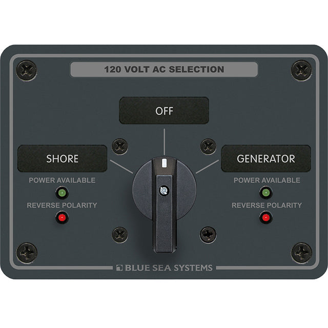 Blue Sea 8367 AC Rotary Switch Panel 30 Ampere 2 Positions  OFF 2 Pole 8367