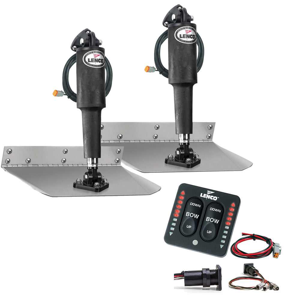 Lenco 9 x 9 Standard Trim Tab Kit wLED Indicator Switch Kit 12V TT9X9I